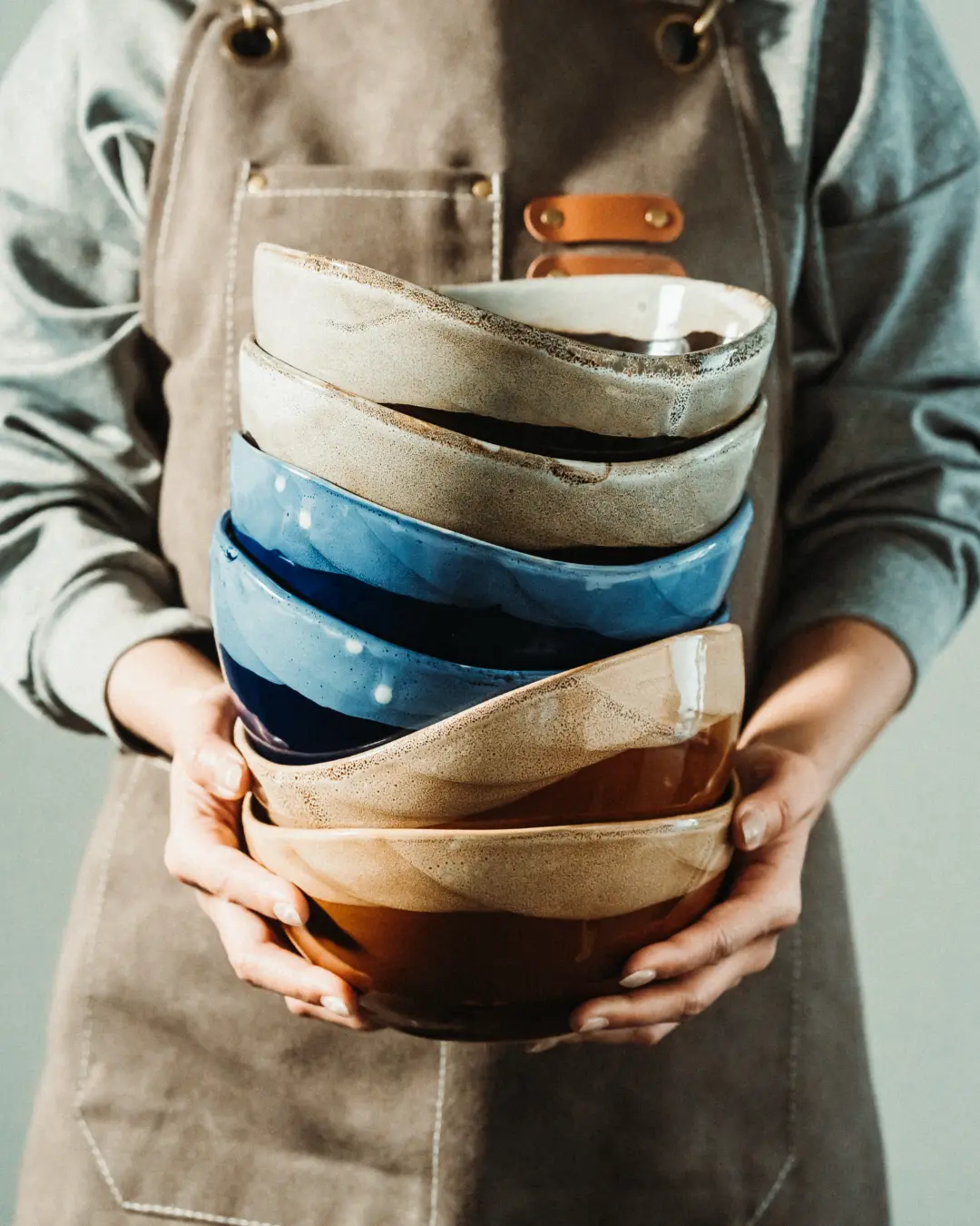 Handmade Ceramic Bowl Set – Ocean Blue Collection