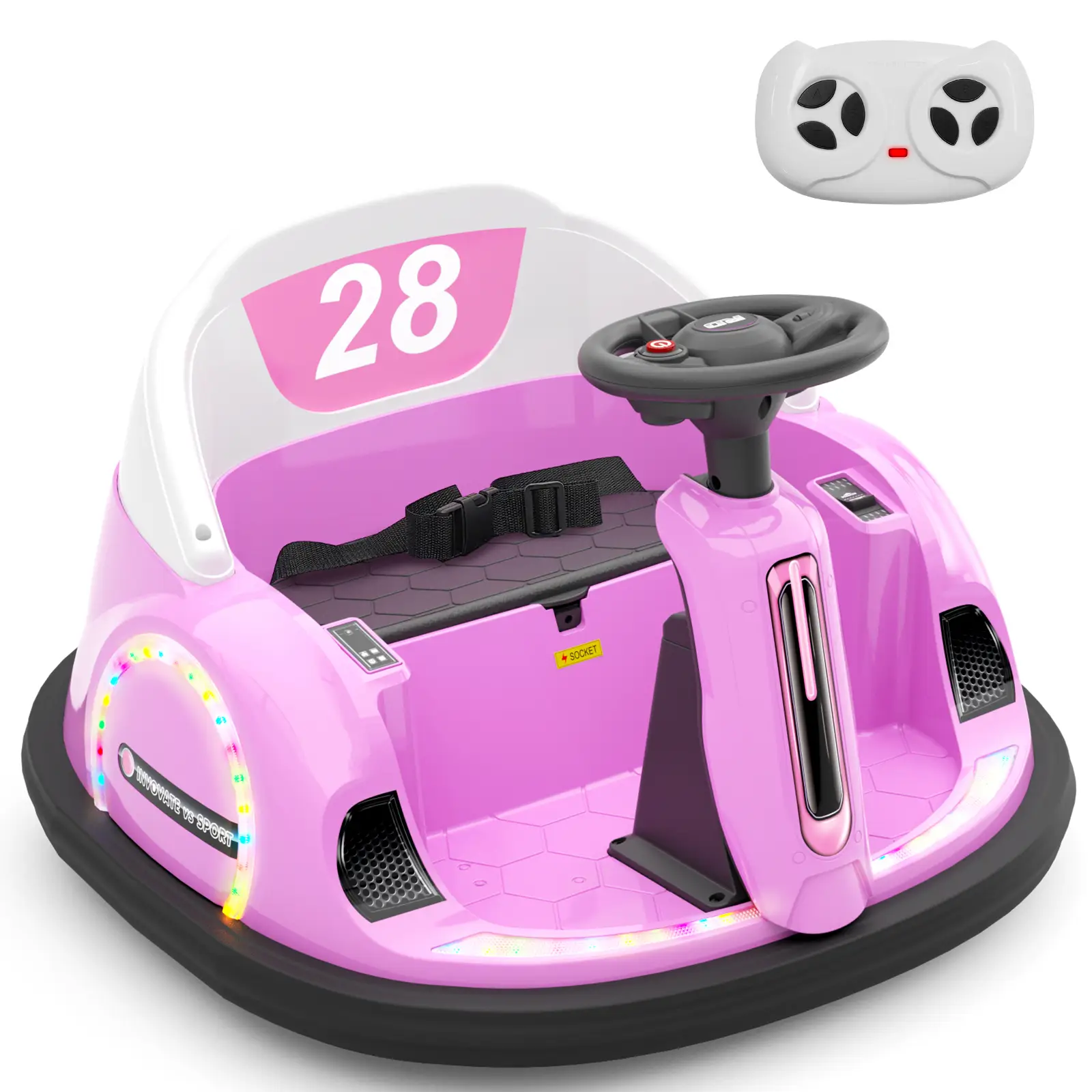 XJD 12V Electric Ride on Bumper Car Toys for Kids, 360° Spinning Bumping Toy Gifts Cars, Music Play, LED Lights, Best Choice Products for kids Recharg