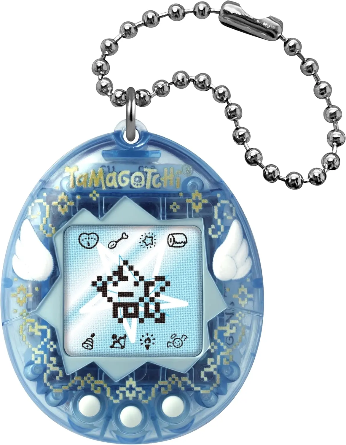 Original Retro Virtual Pet Toy, Handheld Electronic Digital Pocket Game on Chain - Angel Sky Edition