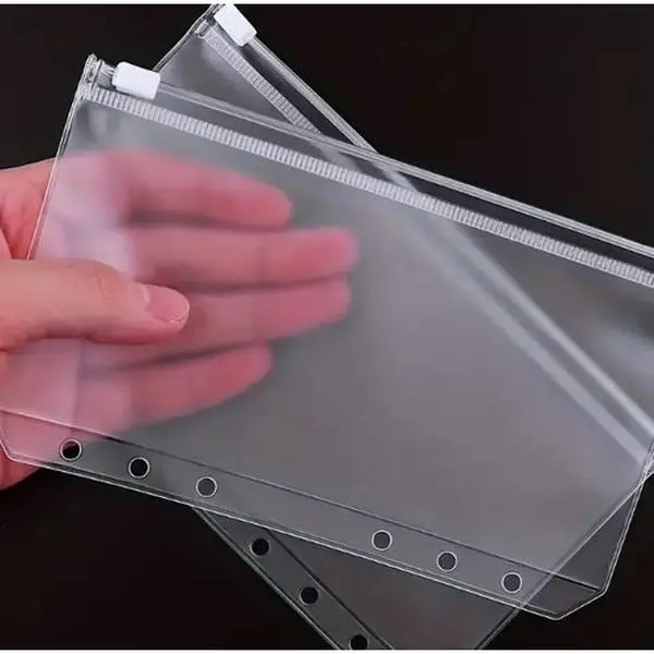 A5 Clear Zipper Binder Pouches, 10 Pieces