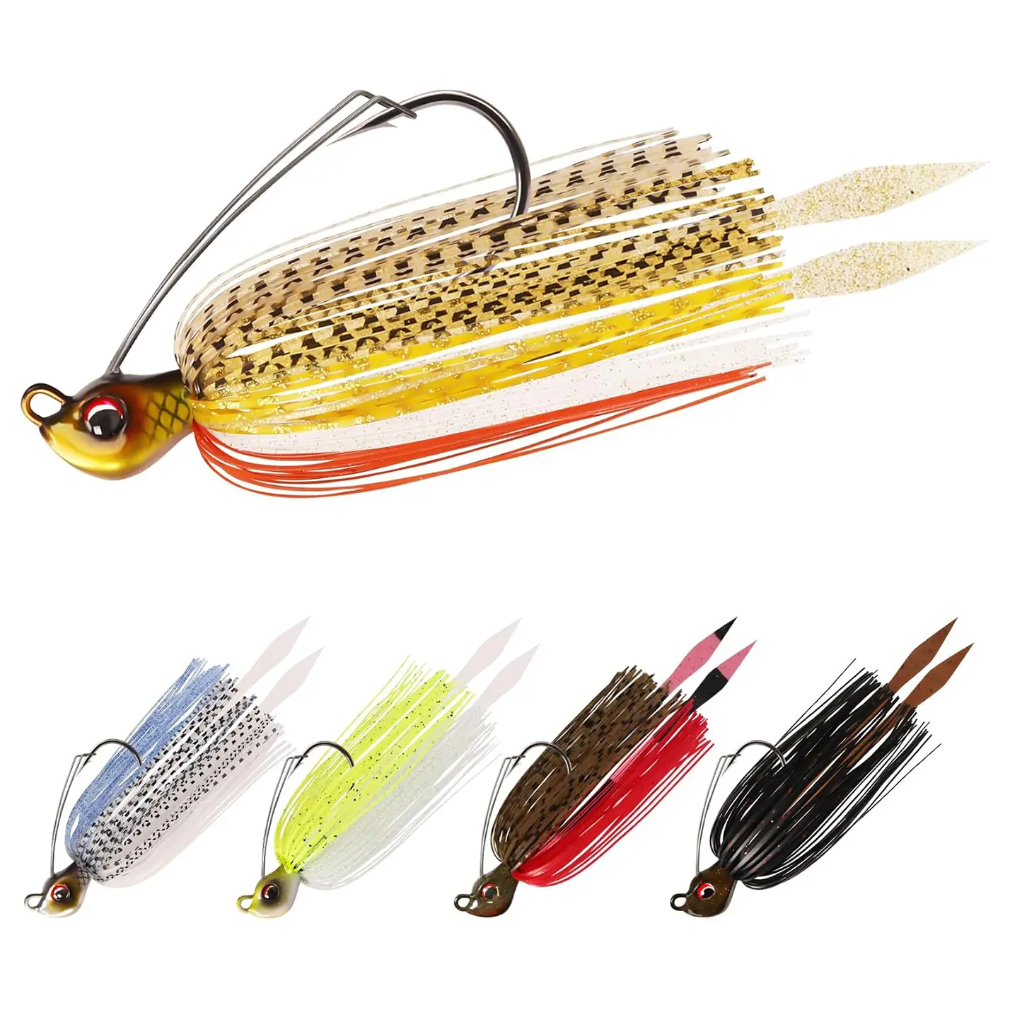 TRUSCEND Jigs Fishing Lures with Ultra Smooth Teflon Hook Tour Grade Titanium Weed Guard Swim Jigs Valuable Weedless Skirted Jig for Crappie Bass Trout Freshwater Fishing Gear Fathersdaygift