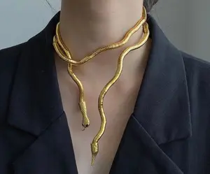 Versatile Snake choker collar .anime snake necklace. gothic cosplay choker. mandalorian. hip hop jewelry