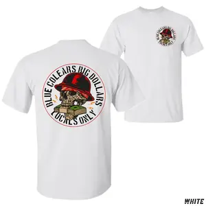 Blue Collars Big Dollars T-Shirt – Skull with Cash Graphic Tee for Hardworking Blue Collar Men, Union Crew, Jobsite Workers & Hustle Lifestyle Fans