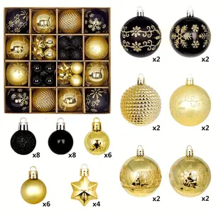 44 Christmas tree spherical ornaments, colorful Christmas decoration balls, Christmas tree gift decorations (with 8 different styles available), ornament decorations, scene decorations, room decorations, home decorations, window decoration ornaments, holi