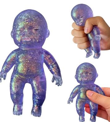 Curiosities Sugar Swaps Jumbo Baby Squishy Toy,Slow Rising Glitter Squeeze Toy for Stress Relief, SoftSensory Fidget Toy for Kids & Adults, Cute StretchyCollectible Squishies