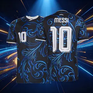 10# Messi 2026 Argentina Away Short Sleeve Soccer Jersey Blue and White