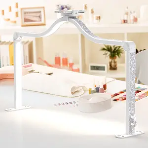 Large Super Bright Half Moon LED Light for Table Nail Desk 45W White Professional Nail Lamp with Phone Stand Perfect for Nail Tech Manicure