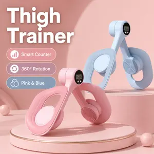 Smart Count Thigh Master Leg Shaper Trainer, 360 Degree Rotatable Pelvic Floor Muscle Exerciser, Postpartum Rehabilitation Leg Trainer for Inner Thigh Toning, Pink Light Blue Available