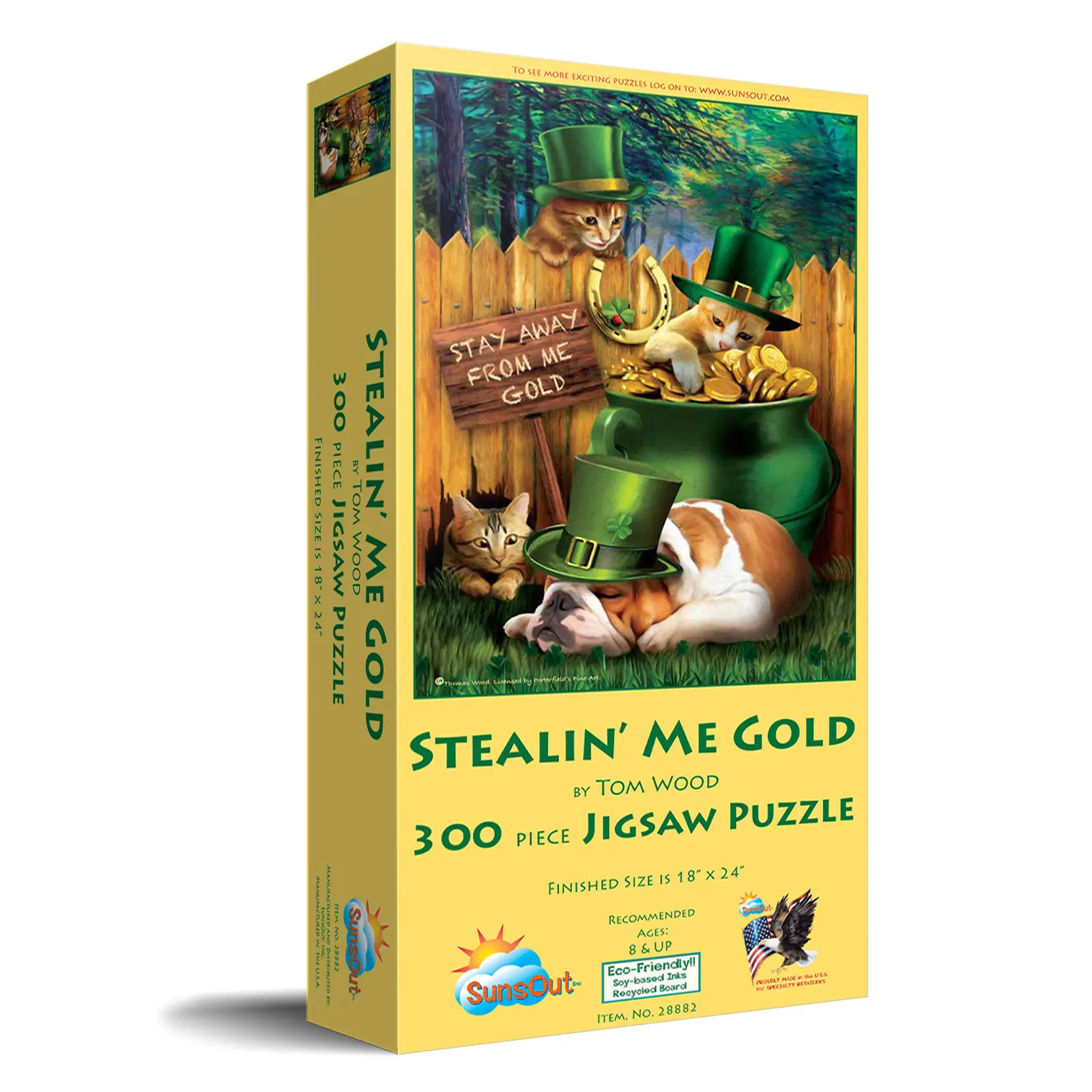 SunsOut Stealin Me Gold 300 piece Jigsaw Puzzle for Adults 18" x 24" Animals, Nature, Holidays