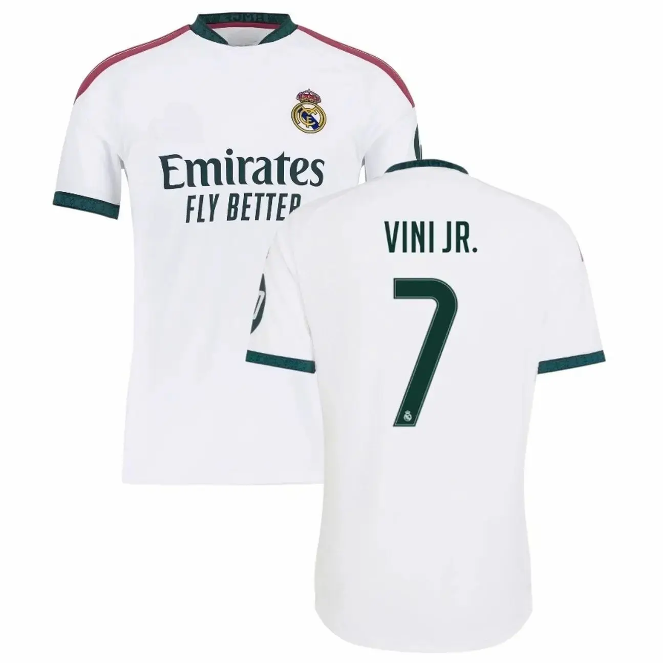 Unisex Real Madrid Team Vini Jr. #7 LaLiga 2026/27 Home Replica Soccer Jersey - White, 65