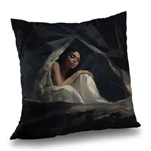 MWW C1PC1616N414MO 16x16 in. Cocooned Gray Polyester Twill Throw Pillow - Aesthetic Standard Pillows, Stylish Home Decor Accent