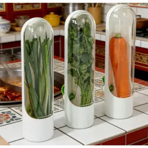 Vegetable preservation containers, herb preservation, containers for keeping vegetables fresh such as cilantro, suitable for refrigerator use, keeping bottled herbs fresh, mint storage in the refrigerator, refrigerator kitchen supplies