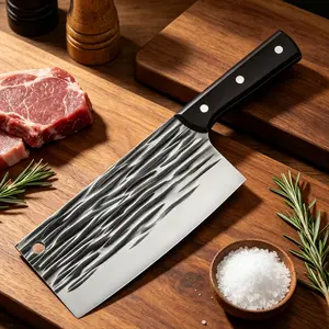 1pc  Viking Butcher Knife - Hand-Forged High Carbon Steel Meat Cleaver with Sheath - Multipurpose Japanese Chef's Knife for Kitchen, Camping