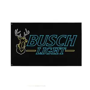 Busch Light Neon Buck Flag , 3x5 Flag, Room Decor, Festival Flag, Gift For Him And Her