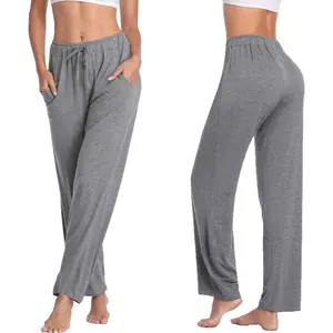 Women's Yoga Pants Long Modal Comfy Drawstring Trousers Loose Straight-Leg for Yoga Running Sporting with PocketsGift
