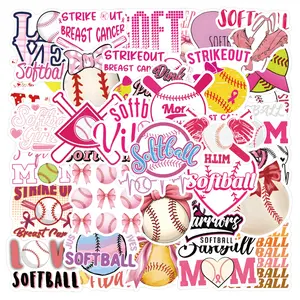 54pcs Sport Series Softball Graffiti Stickers, Waterproof Luggage Cup Stickers, Durable Design for Travel & Daily Use