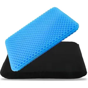 Ergonomic Gel Seat Cushion for Long Sitting, Tailbone and Coccyx Pain Relief, Office Chair, Wheelchair Pad, Chair Cushion for Back, Wheelchair Seat (Blue)