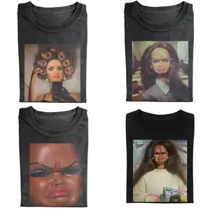 Funny Unhinged Baby Doll Meme T-Shirt, Ironic Sassy Reaction Face Tee, Sarcastic Fashion Doll Graphic Top, Y2K Aesthetic Weirdcore Shirt, Sarcastic Self-Care Viral Internet Meme Tee