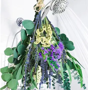 45PCS Mix Eucalyptus Stems & Lavender Flowers Bundles for Shower, 17'' Natural Real Eucalyptus Hanging Set, Fresh Shower for SPA, Plants Fragrance, Home Decor Decorative Fruit Plastic Nature