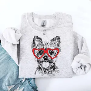 Yorkie, Yorkshire Terrier, Pet, Dog Breed, Valentine's Sweatshirt, Crew Neck, Women's, Crewneck, Valentine's Day, Love, Heart, Cupid