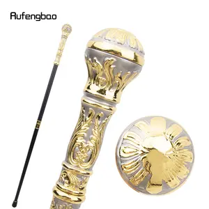 Golden Grey Luxury Round Handle Fashion Stick for Party Decorative Cane Elegant Crosier Knob Stick 93cm