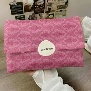 10pcs Pink Snow Paper Gift Wrap | Elegant "Thank You" Sticker for Packaging | Luxury Wrapping Paper for Gifts and Bouquets