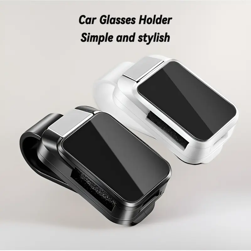 Universal Car Glasses Holder Clip - Hidden Alloy Buckle Sun Visor Organizer, Auto Accessories for Glasses Storage & Easy Access, Car Console Organizer, Interior Stowing & Tidying Accessory