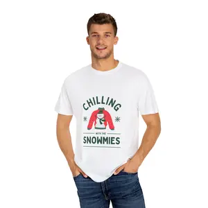 Christmas Funny T-shirt, Chill with the Snowmies, Holiday Unisex Tee, Festive Shirt, Xmas Gift Apparel