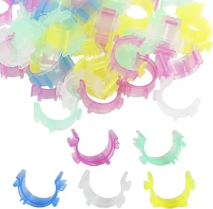 50 count Plastic Bobbin Holder Clamps, Colorful Sewing Bobbin Clips Thread Clips Sewing Tool Accessory Craft DIY Embroidery