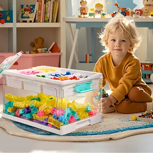 Transparent Plastic Craft Storage Box, Large Capacity Book Box, Toy Organizer, Separated Sorting Box, Ideal for Home Organization