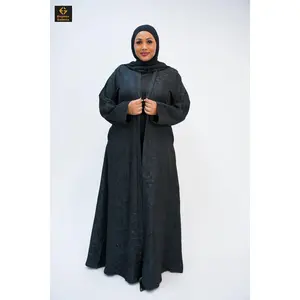 Textured Open Abaya Coat Only as shown in the Product Information
