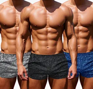 3pack Mens Gym Shorts 3" Bodybuilding Workout Shorts Lightweight Lounge Sleep Bottoms Drawstring Shorts Flexible Waistband Sexy Strech Gym Shorts