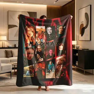 Sadie Sink Max Character Flannel Cozy Blanket, Large Soft Lightweight Warm, Perfect for Bed Sofa Office Camping Travel Christmas Gift