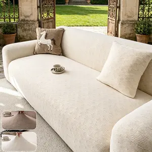 Outdoor Sofa Cover, Geometric Pattern, Elastic Fit, Soft Touch, Dust-Proof, Pet-Friendly, All Seasons Use