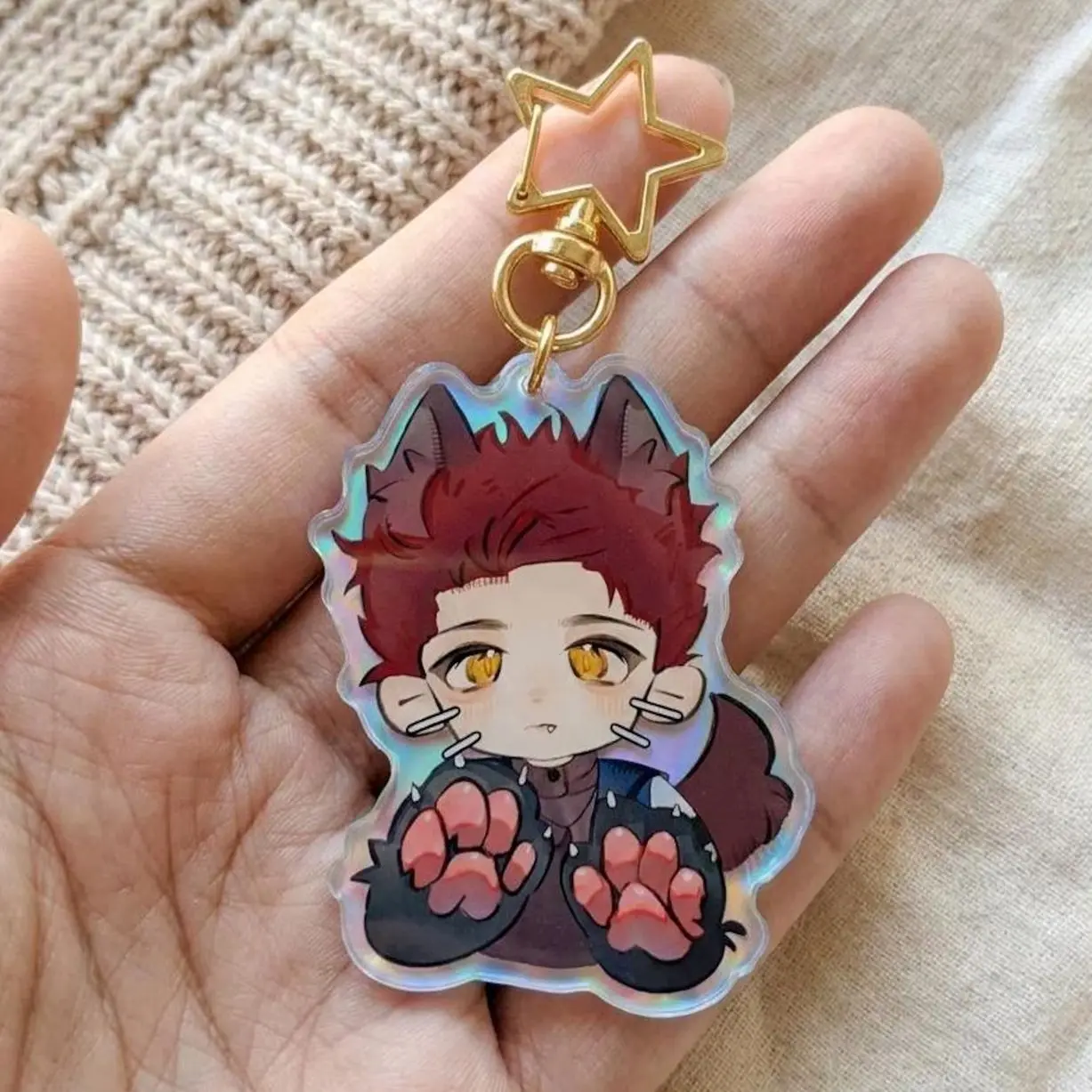 Love & Deepspace Valko Acrylic Keychain | Rainbow Fan Art Preorder