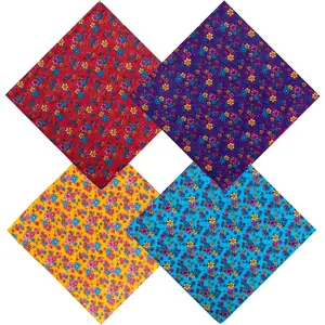 4 Pack Cotton Bandanas, Breathable Square Scarf Headwear, Headbands 22x22 inch -  Cotton Bandanas