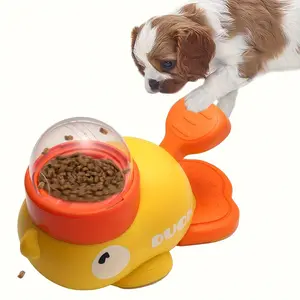 Automatic Battery-Free Small Dog Slow Feeder Bowl, Interactive Duck Shape Toy, Portable Design for Puppies, Durable Material for All Breeds