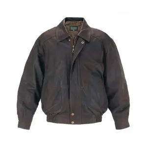 MotorCycleJackets Mens Brown Leather Blouson Jacket