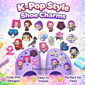 18pcs Shoes DIY Decoration Accessories Set,Fun Anime Girls' Decorative Shoe Clips,PVC Material Shoe Accessories,Cute Cartoon clogs Decorations,Unique Fashion Gift for Fans,Suitable For Casual clogs,Slide clogs,Garden clogs.