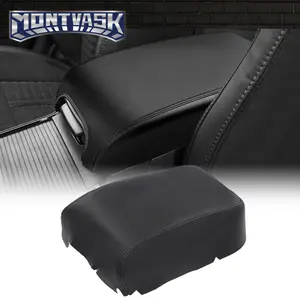 CROSSDESIGN Fit For 11-22 Dodge Charger Leather Console Lid Armrest Replacement Cover Black