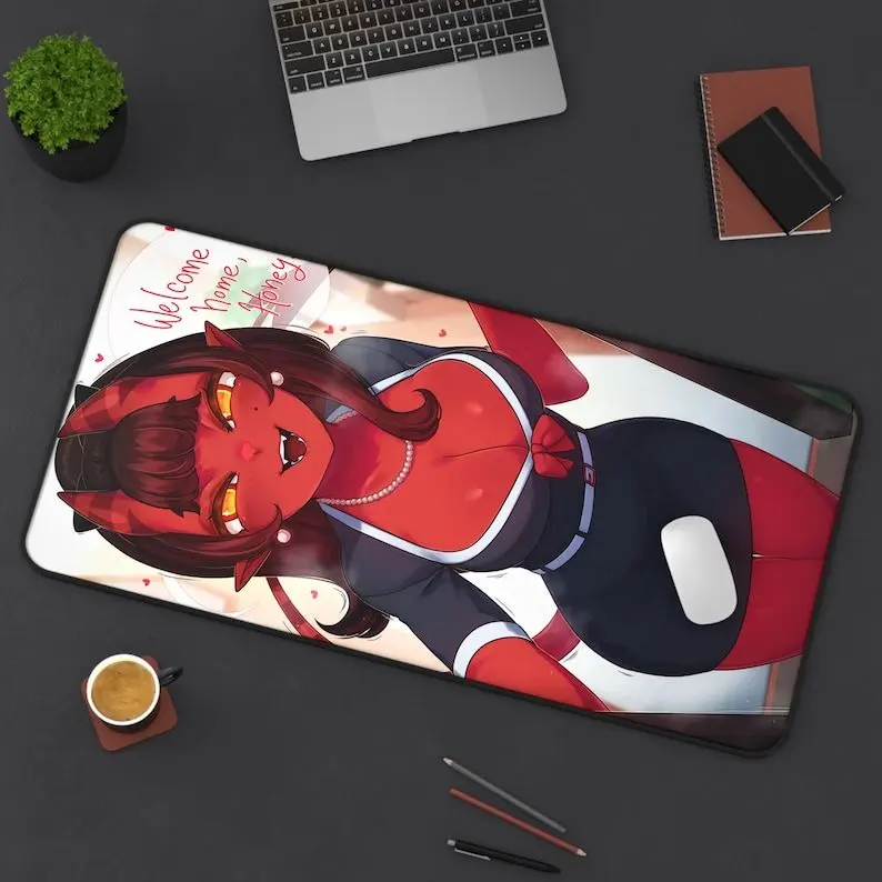 Meru The Succubus Desk Mat, Anime Mouse Pad, Cute Girl mousepad, Home Decor, Gaming Desk Accessory