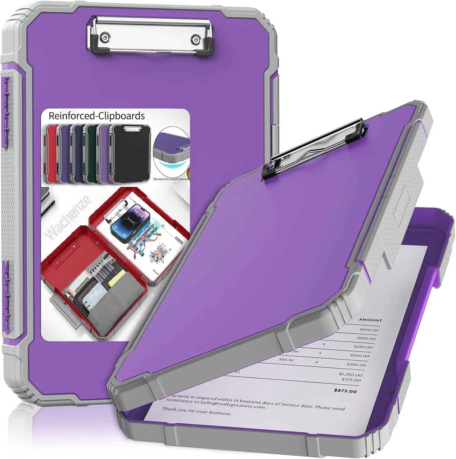 Thicker Clipboard with Storage, Internal Pen Pouch Included, A4 / Letter Size, Reinforced Clipboard Attached Capacity, Heavy Duty Clip Boards 8.5x11 with Pen Holder, for Driver Teachers