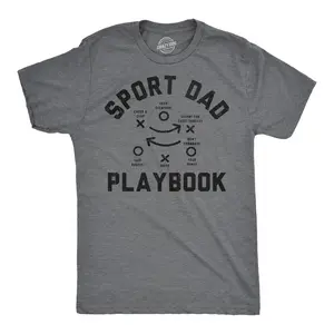 Mens Funny Sports Dad T Shirts for Hockey Baseball Soccer and Football - Coaching Tees for Father's Day Mens Funny T Shirts Cool Vintage Fashion T-Shirt Gift Classic Menswear Dad Joke Apparel for Men Funny Dark Grey