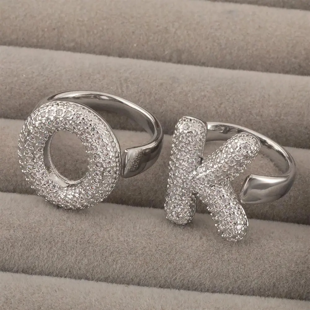 Ellie Cz Initial Ring - Gold Color with Sparkling CZ Stones, Perfect for Personalized Jewelry Ellie Cz Initial Ring - Gold Color with Sparkling CZ Stones, Perfect for Personalized Jewelry