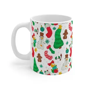 Funny Christmas Pattern Mug, Holiday Gift, Festive Drinkware, Cute Xmas Coffee Cup, Winter Home Decor, Seasonal Kitchenware