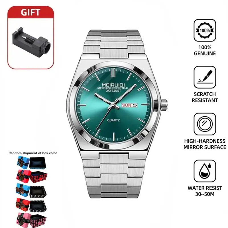 Men's Business Round Dial Analog Quartz Watch, Fashion Watch for Party, Daily Clothing Decor, Trendy All-match & Exquisite Watch for Gift with Box, Business Fashion Watches, Quartz Wristwatch, Fashionable Wristwatch, Analogue Quartz Watch