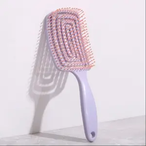 High Volume Comb for Long Hair Women, Curved Design, Padded Air Cushion, Hollow Bone Structure, Styling Tool for Voluminous Look, Hair Styling Combs