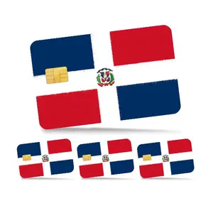 Dominican Republic Flag Credit Card Sticker - Vinyl Laminated Stickers Debit Card Skin - DR