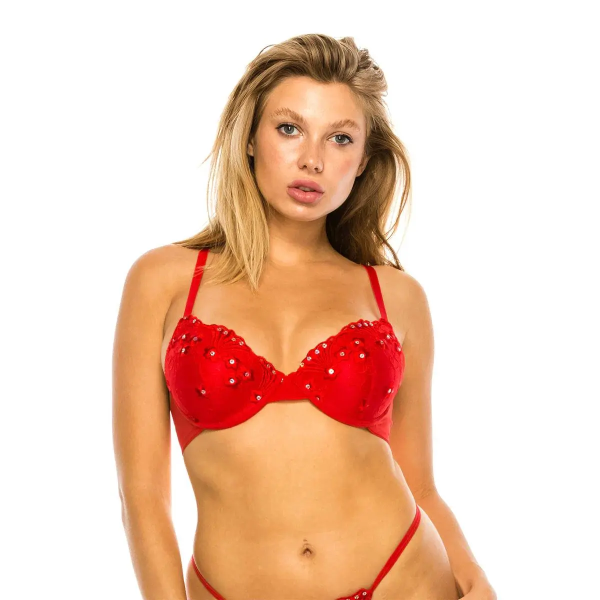 Floral Magic Mesh Lace Sequin Bra #78294
