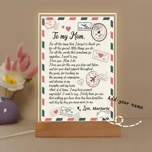 Custom Letter to Mom Night Light, Meaningful Poem Lamp for Mother, Heartfelt Daughter to Mom Gift, Birthday Gift for Mommy, Warm LED Bedside Decor, Mother's Day Keepsake, Personalized Acrylic Night Lamp